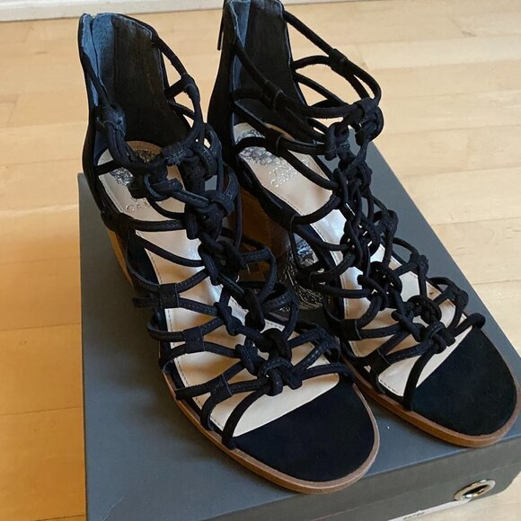 Vince Camuto BNWT sandals black "karika" leather sz 6.5 - Picture 4 of 8